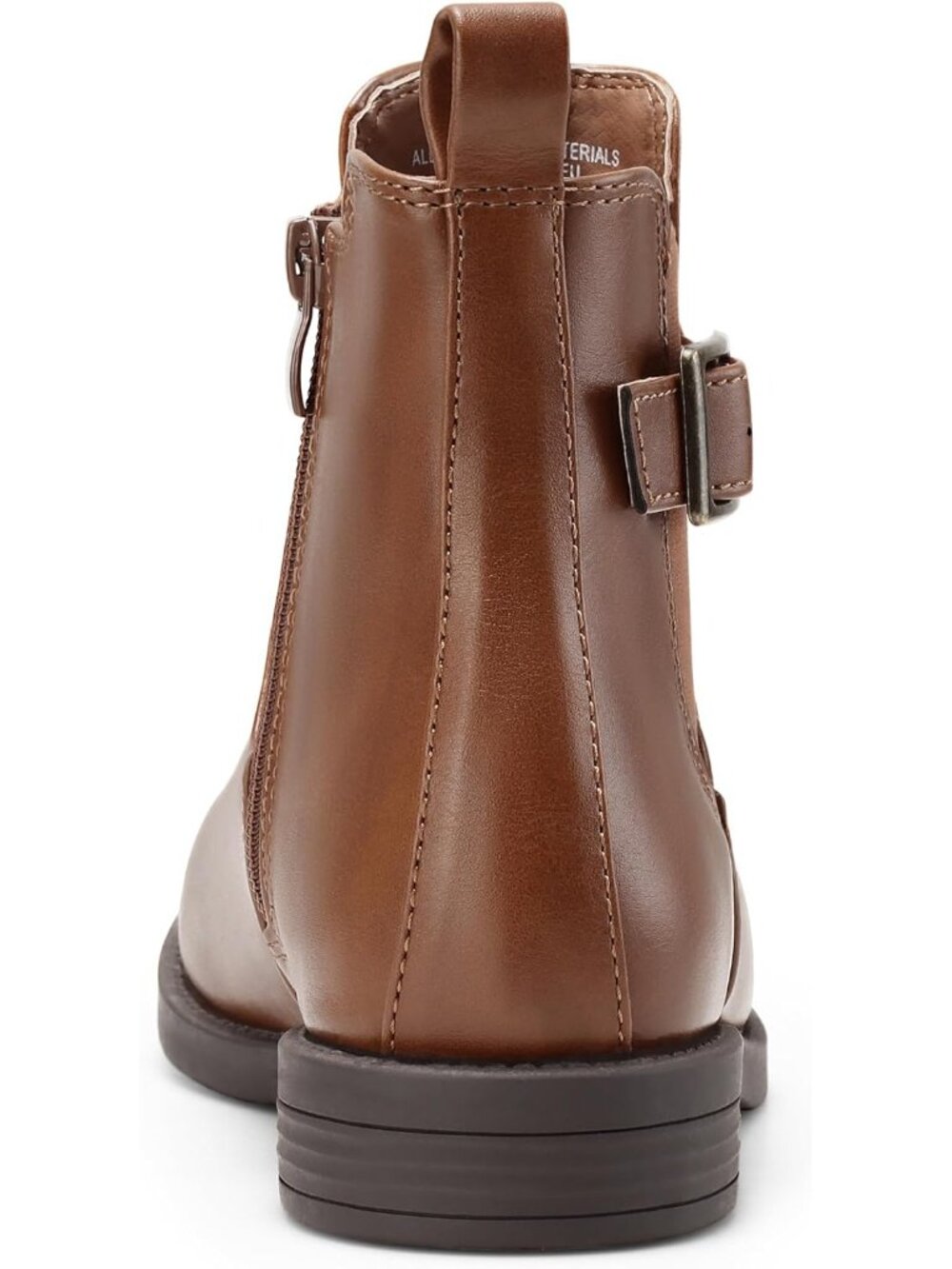 Women's Light Brown Leather Chelsea Ankle Boots Side Elastic Zip Casual Booties - Picture 5 of 7